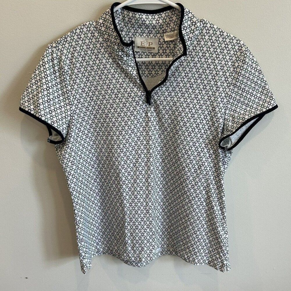 EP Pro Short Sleeve 1/4 Zip Polo Size M Golf Tennis Pickleball EUC